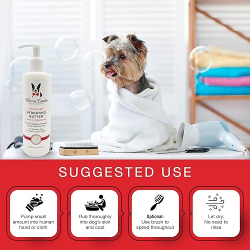 Miniatura 4 de Warren London Acondicionador hidratante sin enjuague para mascotas para perros  Loción para piel y pelaje  Acondicionador de aloe para cachorros y