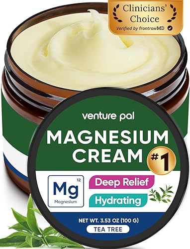 Miniatura 10 de Venture Pal Loción de magnesio, crema tópica de magnesio, relajación de piernas y músculos con aceite de coco, manteca de karité y ácido
