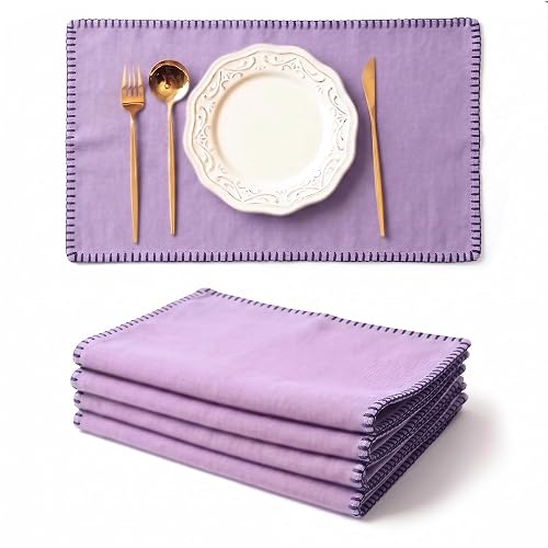 LFH Home Private Limited Cotton Rich Placemat Set 4, 13x19Inch