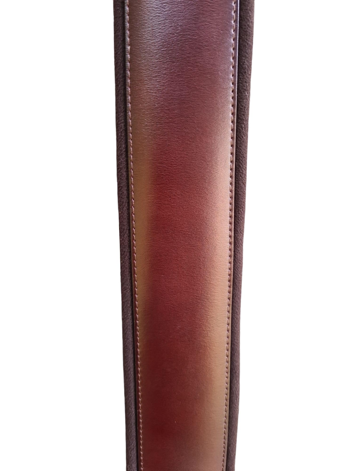 Stagg Gitarrengurt Leder braun – hochwertig & gepolstert mit Buckle-Design – verstellbarer Gurt für Akustik-, E- und Bassgitarre – bequem, robust & stilvoll – perfektes Zubehör für Gitarristenn
