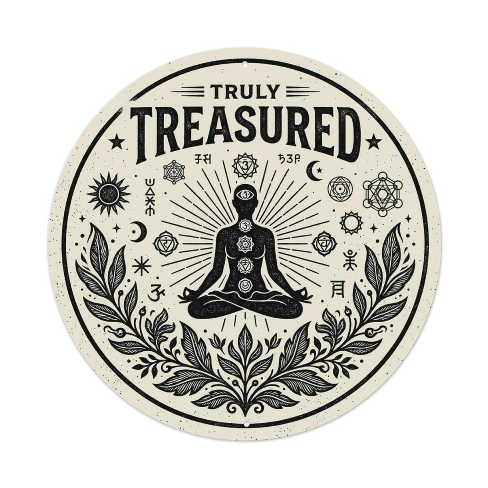 Zen Flower Meditation Den Treasured Metal Tin Sign