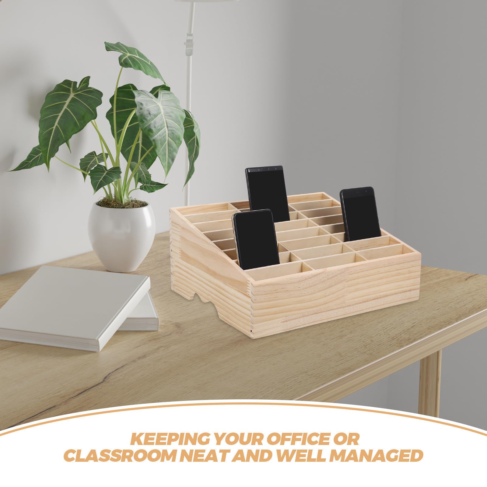 BESTOYARD Boîte de Rangement en Bois à Grille pour Bureau et Classe