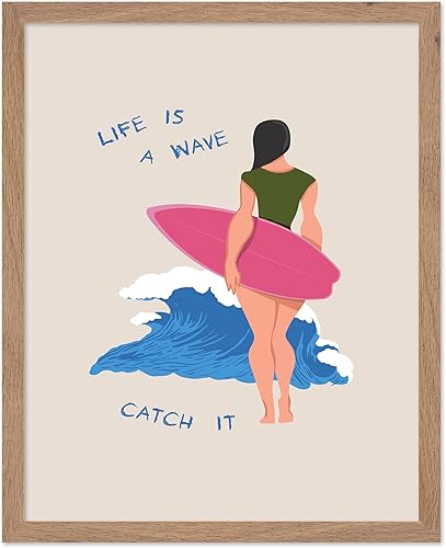 Miniatura 63 de Poster Master Impresión de surf – Life Is A Wave Catch It Poster – Arte retro de playa – Diseño de pared motivacional – Arte de surf – Decoración