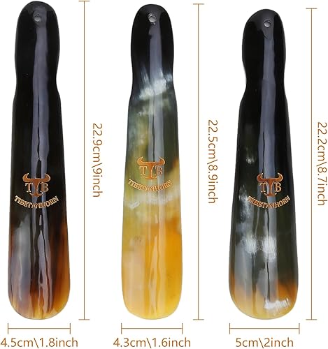 Miniatura 3 de Tibetanhorn Bocina para zapatos, cuerno de yak tibetano natural hecho a mano para hombres, mujeres, niños, botas y todos los zapatos (paquete de 2),