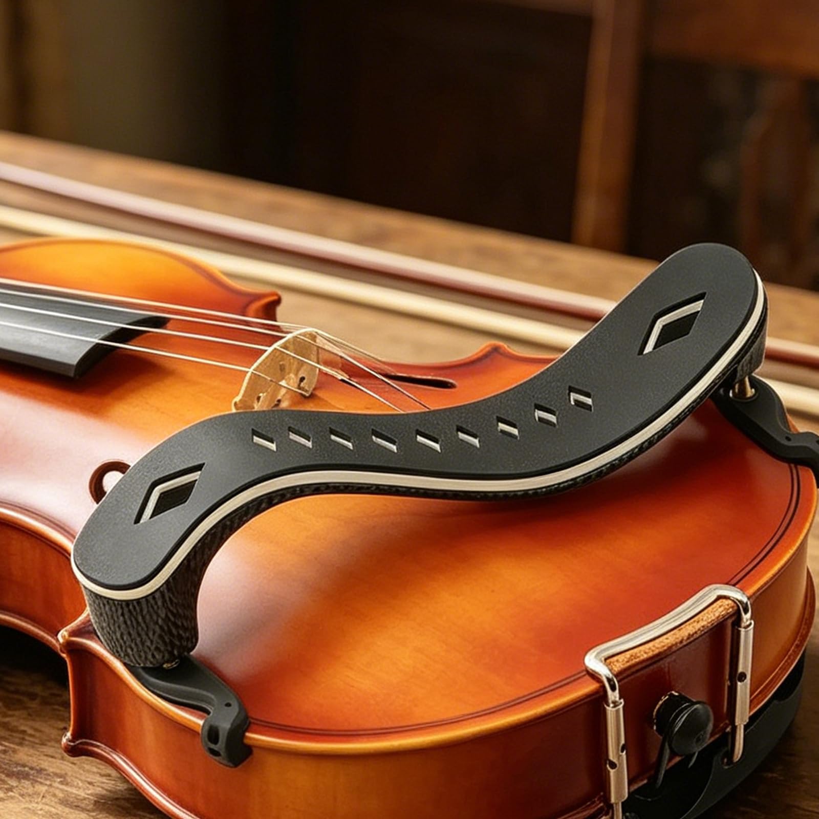 Épaulière Violin 3/4-4/4 ABS léger, ajustable en hauteur avec | Épaulière pour violon 3/4-4/4 ABS légère, pieds réglables; 5 pièces incluses; origine Chine; mousse et tampon; couleur