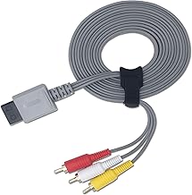 AV Cable for Wii Wii U, Lengthened 10ft Audio Video AV RCA Video Cord TV Composite Cable with Cable Winder for Wii Wii U Console