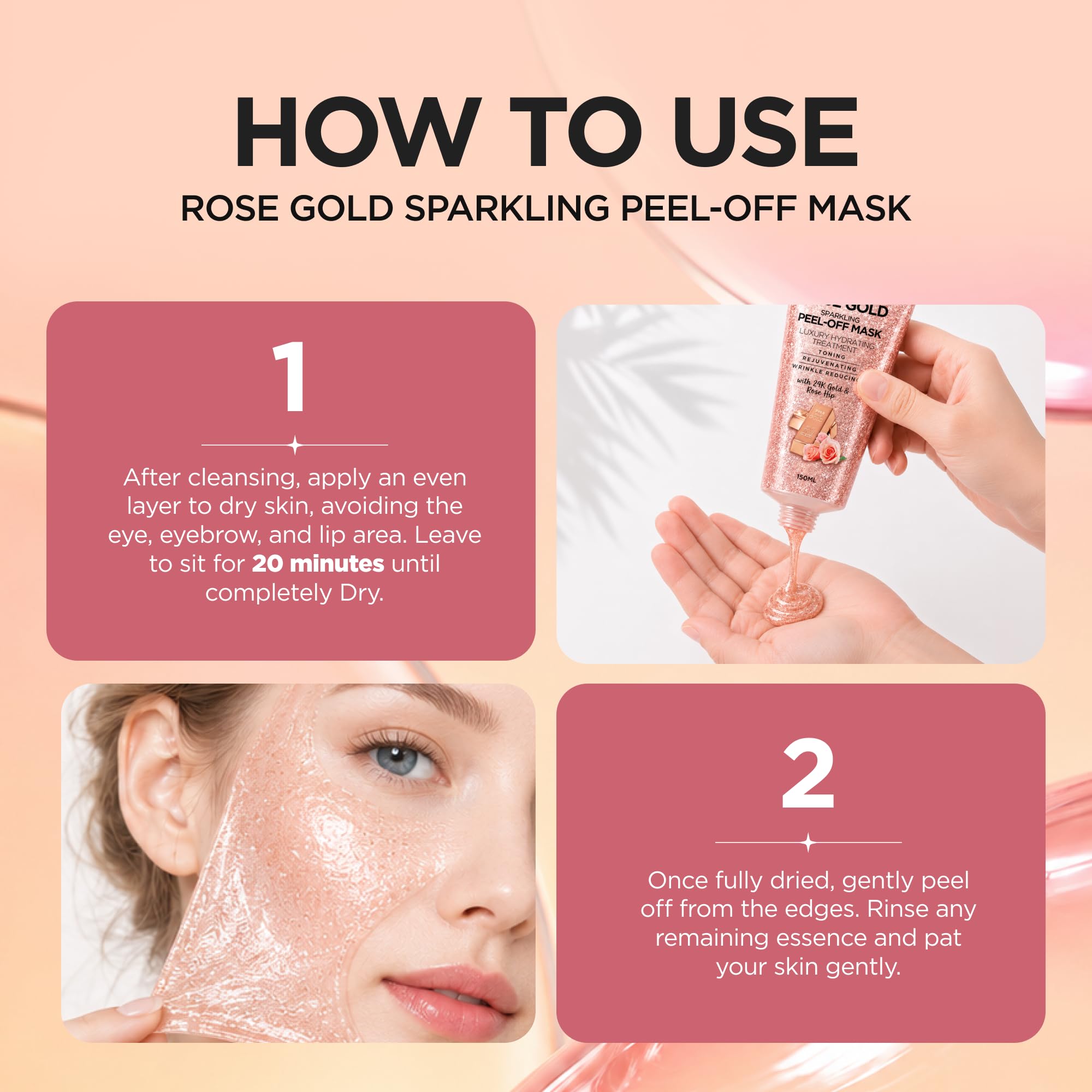 Amazon.com : Rose Hip Oil & 24k Gold Peel Off Face Mask, Anti