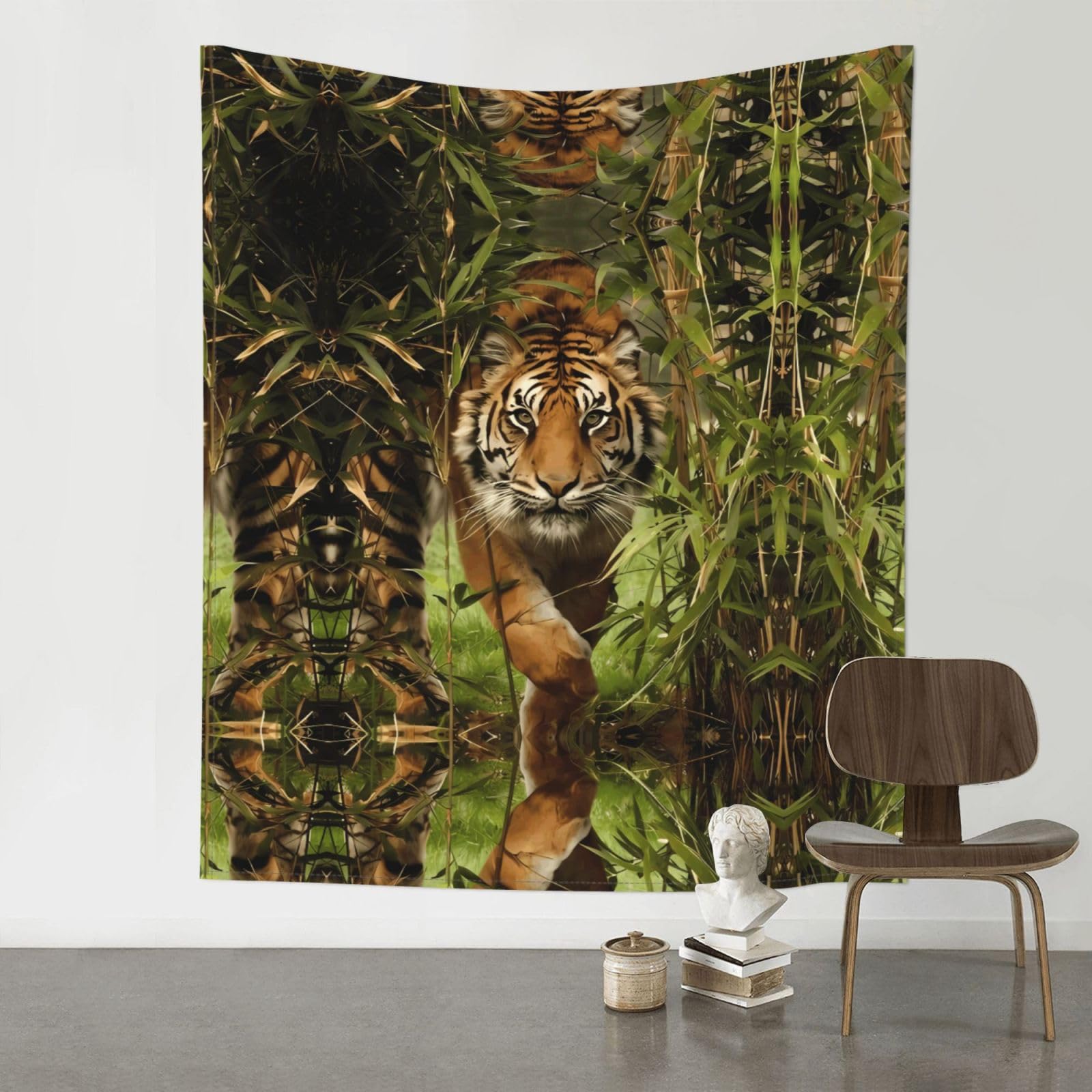 YYHWHJDE Tiger in The Jungle Prints Wall Tapestry 60x51in - High-Grade Polyester Throw Blanket for Bedroom, Dorm, Beach & Picnic Decor