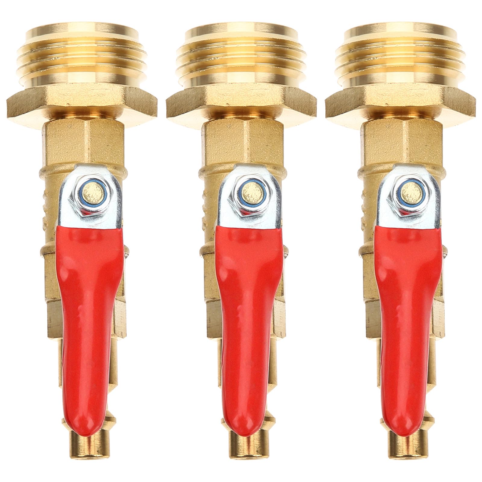 ibasenice 3 raccordi di scarico in ottone per rimorchio, adattatori per tappo di scarico a connessione rapida con filettatura maschio da 1/4" per camper, barche, roulotte e impianti idraulici per