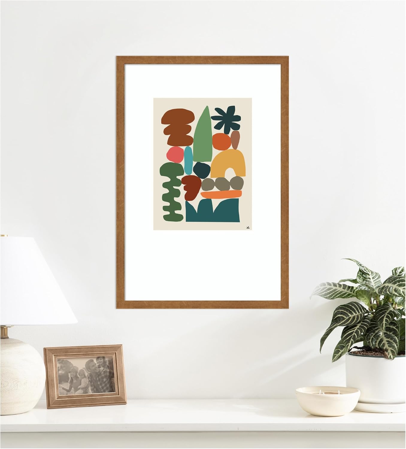 Kate and Laurel Framed Wall Art Print Night Chords 1 by Kelly Knaga, 17 x 25, Carlisle Blonde Narrow Frame, Modern Contemporary, Abstract Art for Wall Decor