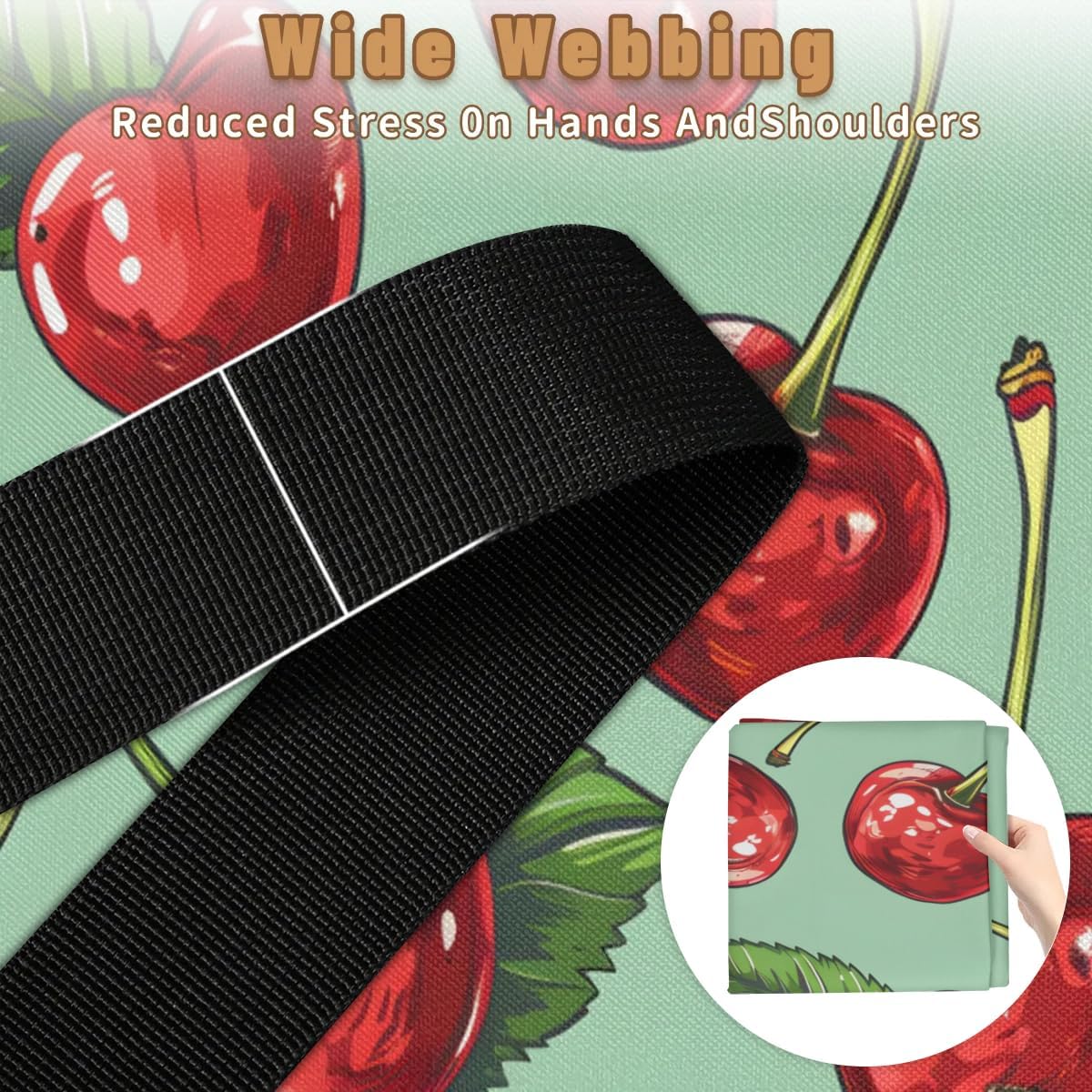 Honeybaby 214L Extra Large Comforter Storage Bag Fruit Cherry Leaves Storage Totes with Lids Waterproof Closet Organizer Folding Blanket Storage Bags for Clothes Bedding Pillows