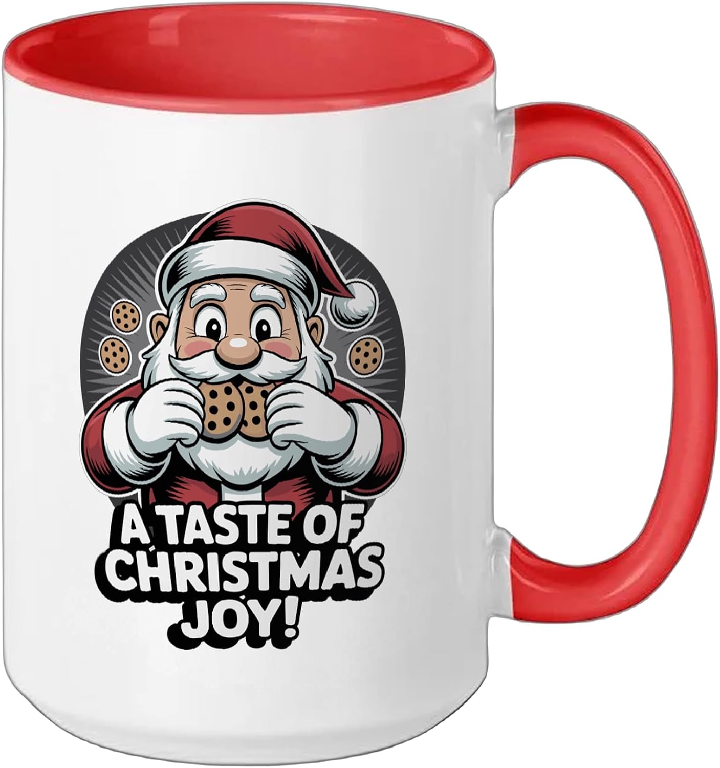A Taste of Christmas Joy Santa Claus Cookie Lover Ceramic Mug, Red/White, 15oz image 2