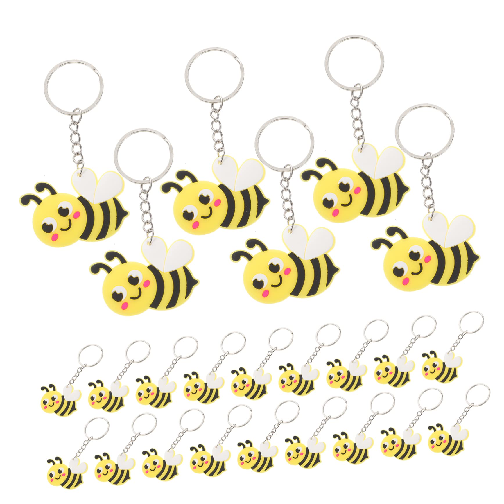 72piezas Llaveros De Abeja De Cartoon Adorables Accesorios Creativos Para Bolsos Decoración De Llaves y Pequeños
