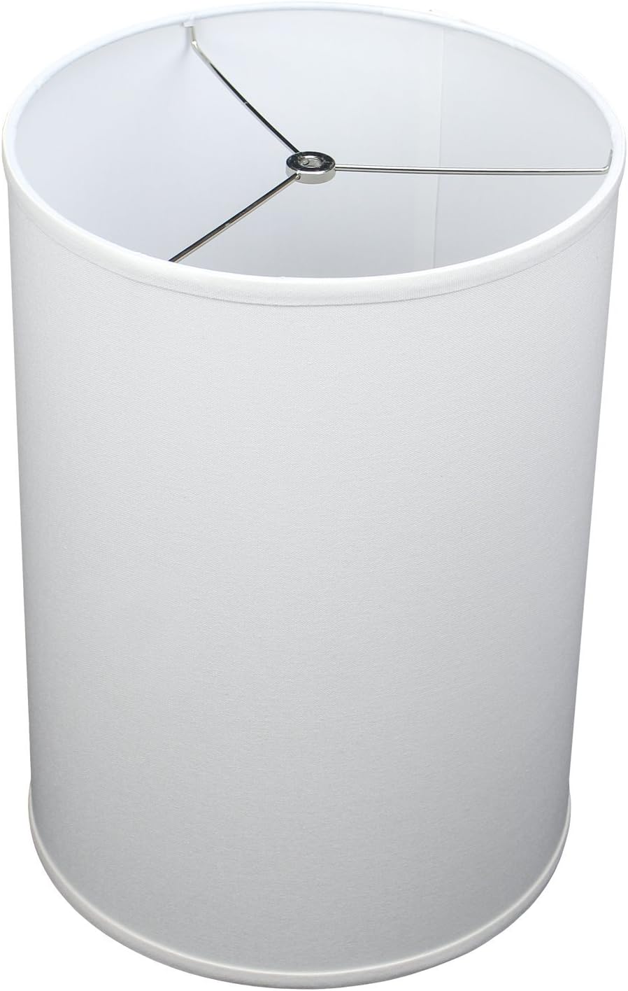 12" Diameter x 17" Height Drum Lampshade Retro Rustic Vintage Hardback USA Made (White)
