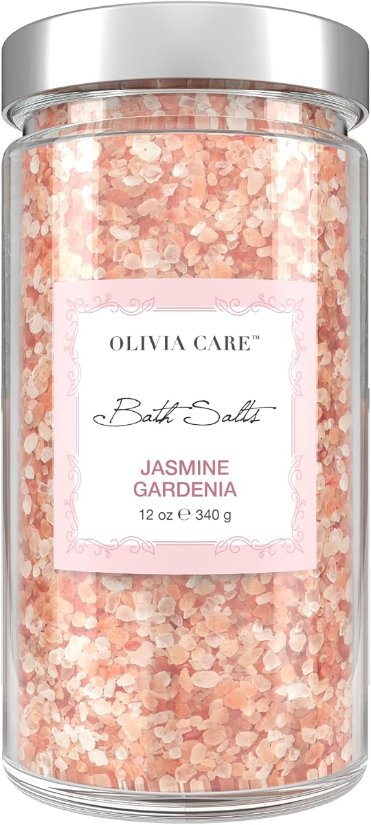 Pink Himalayan Bath Salts Exfoliate, Heal, Rejuvenate, Cleansing & Soothes Skin | Made with Natural Ingredients. Fresh Fragrance - 12 OZ (Jasmine Gardenia, 1 Pack)