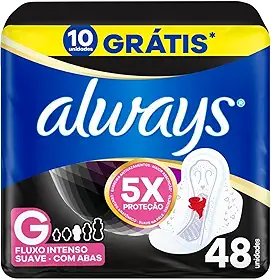 Absorvente Noturno Always Noites Tranquilas Suave com Abas Leve 48 Pague 40, Always