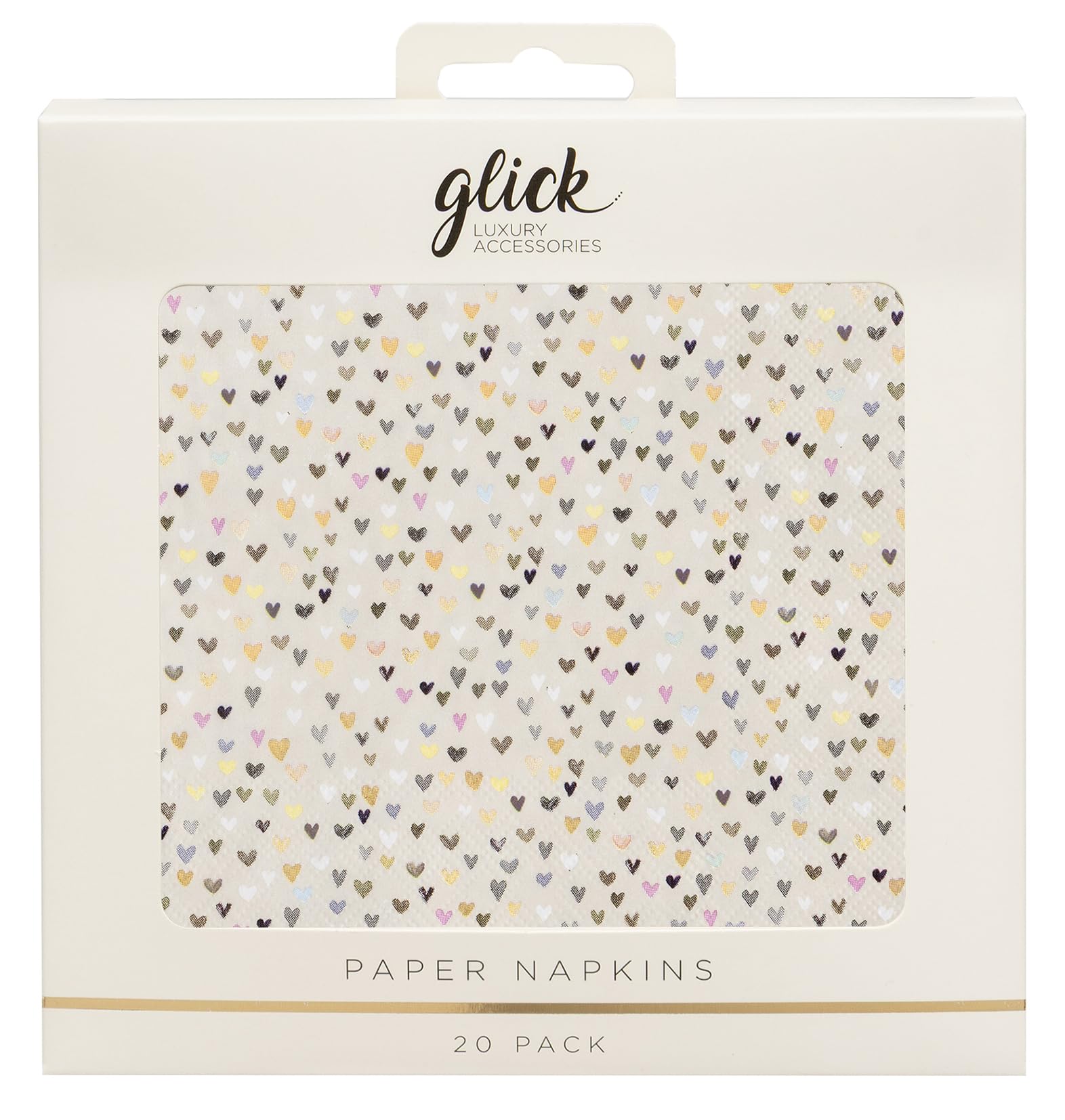 Glick Party Napkins - Ditsy Hearts - 33 x 33cm - Pack of 20, M