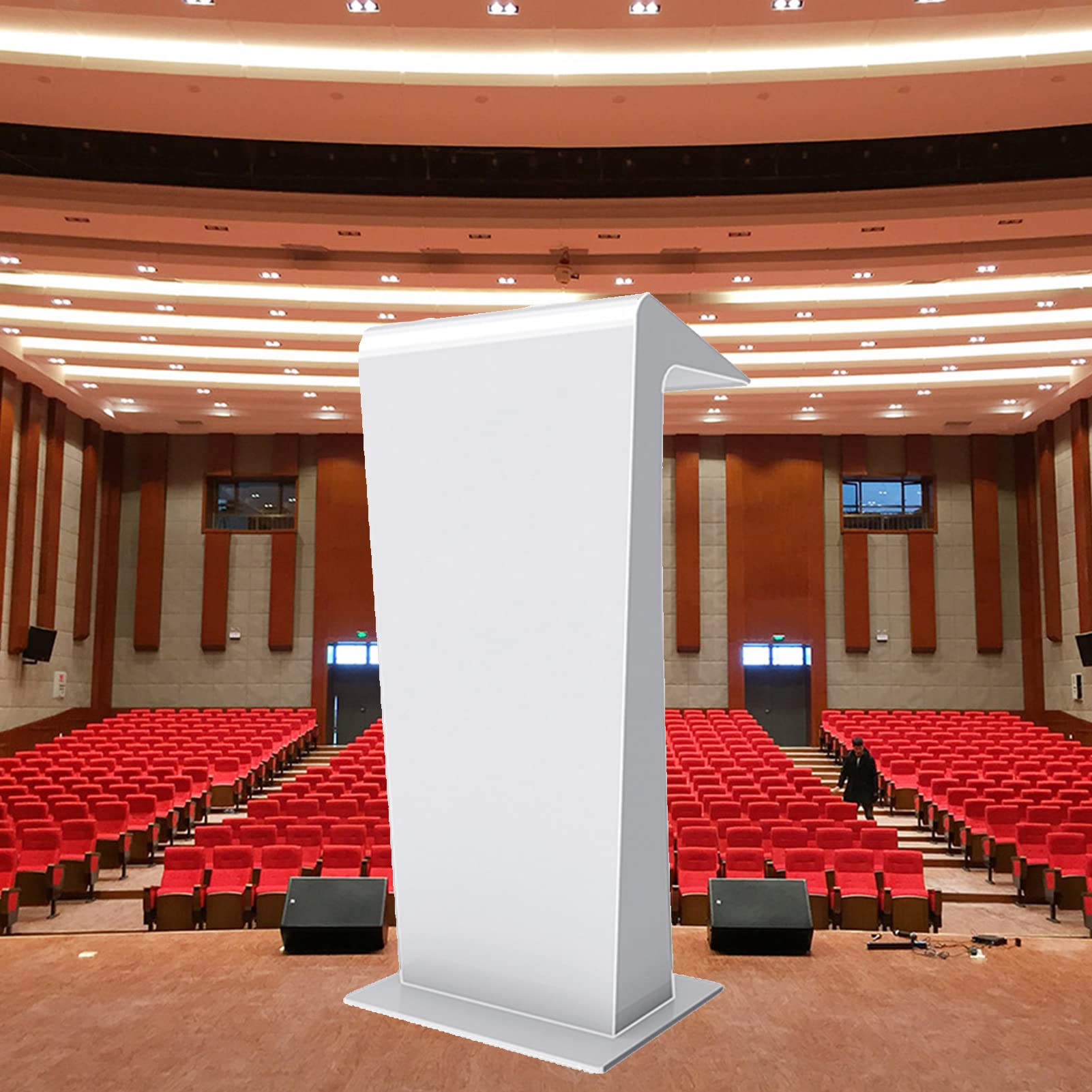 School Auditorium Podium Empty Auditorium With Podium/Rostrum Stock