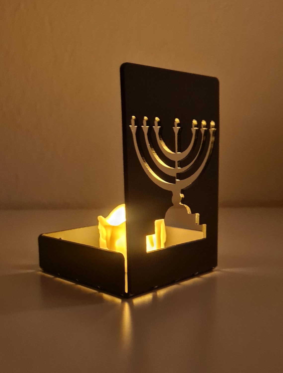Metal LED Menorah – Foldable Aluminum – Made in Israel