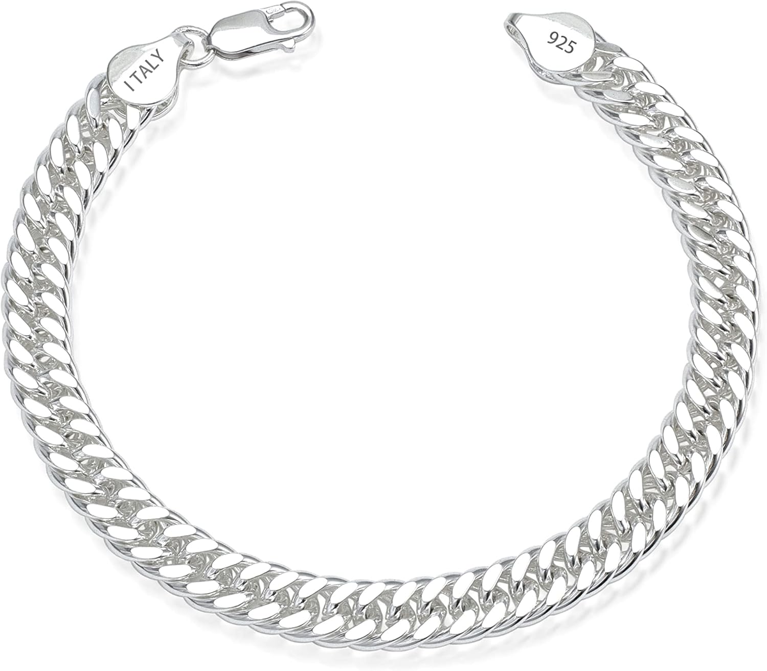925 Sterling Silver Cuban Bracelets 5/8mm Silver/Gold Plated Bracelets for Women Cuban Link Bracelet for Men 6.5-9 Inches