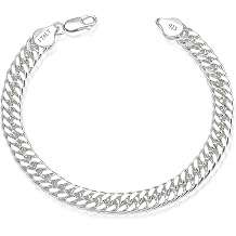 925 Sterling Silver Cuban Bracelets 5/8mm Silver/Gold Plated Bracelets for Women Cuban Link Bracelet for Men 6.5-9 Inches