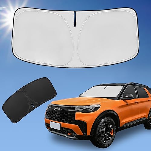 Miniatura 215 de Parasol de 4 capas para parabrisas, ajuste personalizado, tela 240T, parasol retráctil que bloquea los rayos ultravioletas, accesorios para automóvil