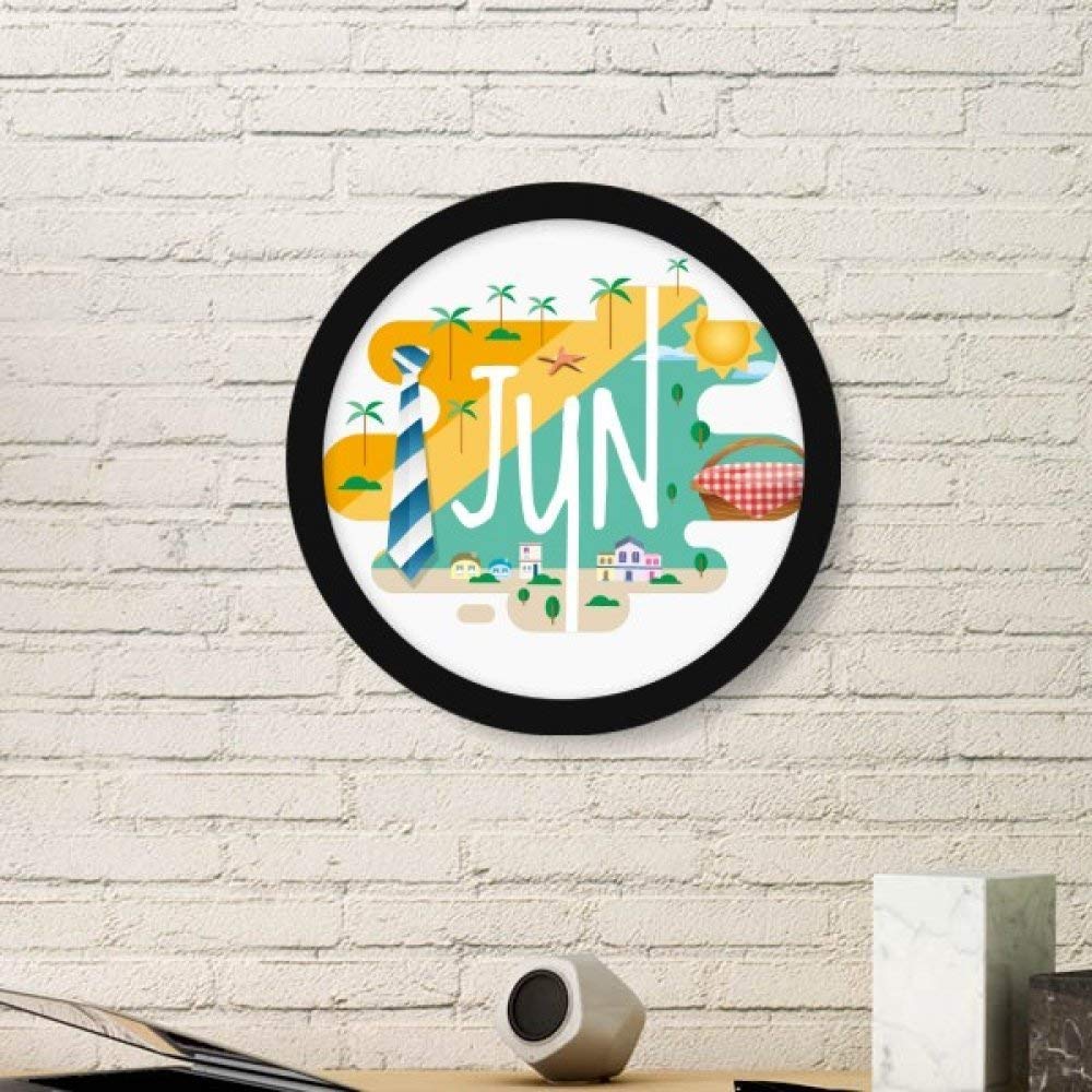 Reproductions frame peintures de juin avec cadre rond noir de decoration