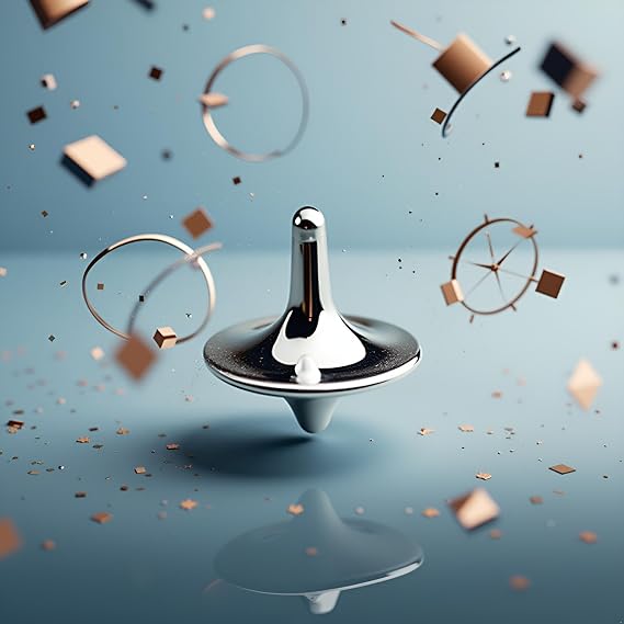 Silver Accurate Spinning Top,Portable Precision Metal Spinner Top Premium Exquisite Perfect Balance Desktop Gyro Vintage Totem Spinning Top Desk Little Fidget Decoration,Spinning Tops