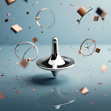 Silver Accurate Spinning Top,Portable Precision Metal Spinner Top Premium Exquisite Perfect Balance Desktop Gyro Vintage Totem Spinning Top Desk Little Fidget Decoration,Spinning Tops