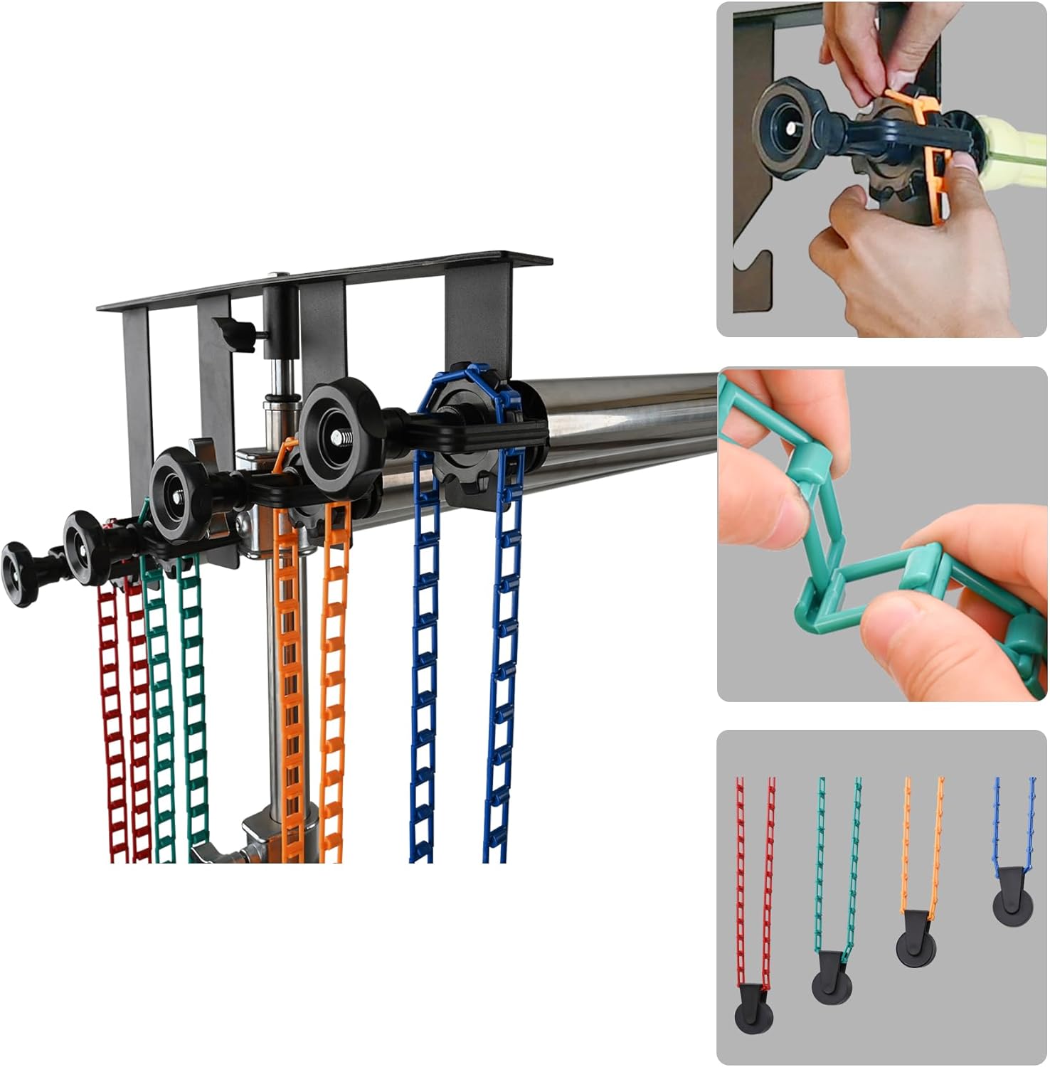 Photo Backdrop Stand Photography Backdrop Support System - 118-Inch Wide, 3 Rollers With Chains, Wall/Ceiling/Light Stand Mount Backdrop Roller System - View #2