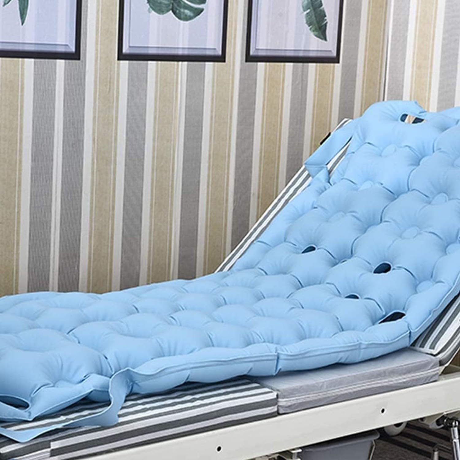 Colchon Antiescaras para Personas Mayores con Bomba De Aire Manual,para Escaras Grado I Y II,Colchón Aire Antiescaras PVC Médico Material,Colchón Personas Encamadas,Colchón para Úlceras