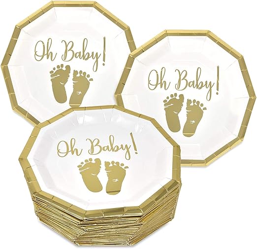 Gift Boutique 50 Baby Shower Plates 9 Inch Paper Disposable
