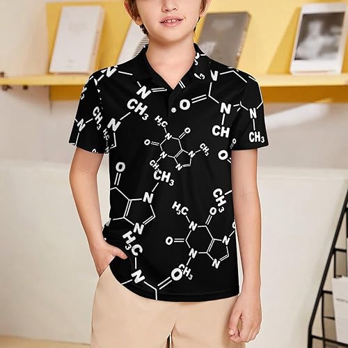 Miniatura 2 de Caffeine Molecule Gamer Nerd Geek Science Youth Polo Shirt Short Sleeve Uniform Shirt Sport Golf T-Shirt Tops
