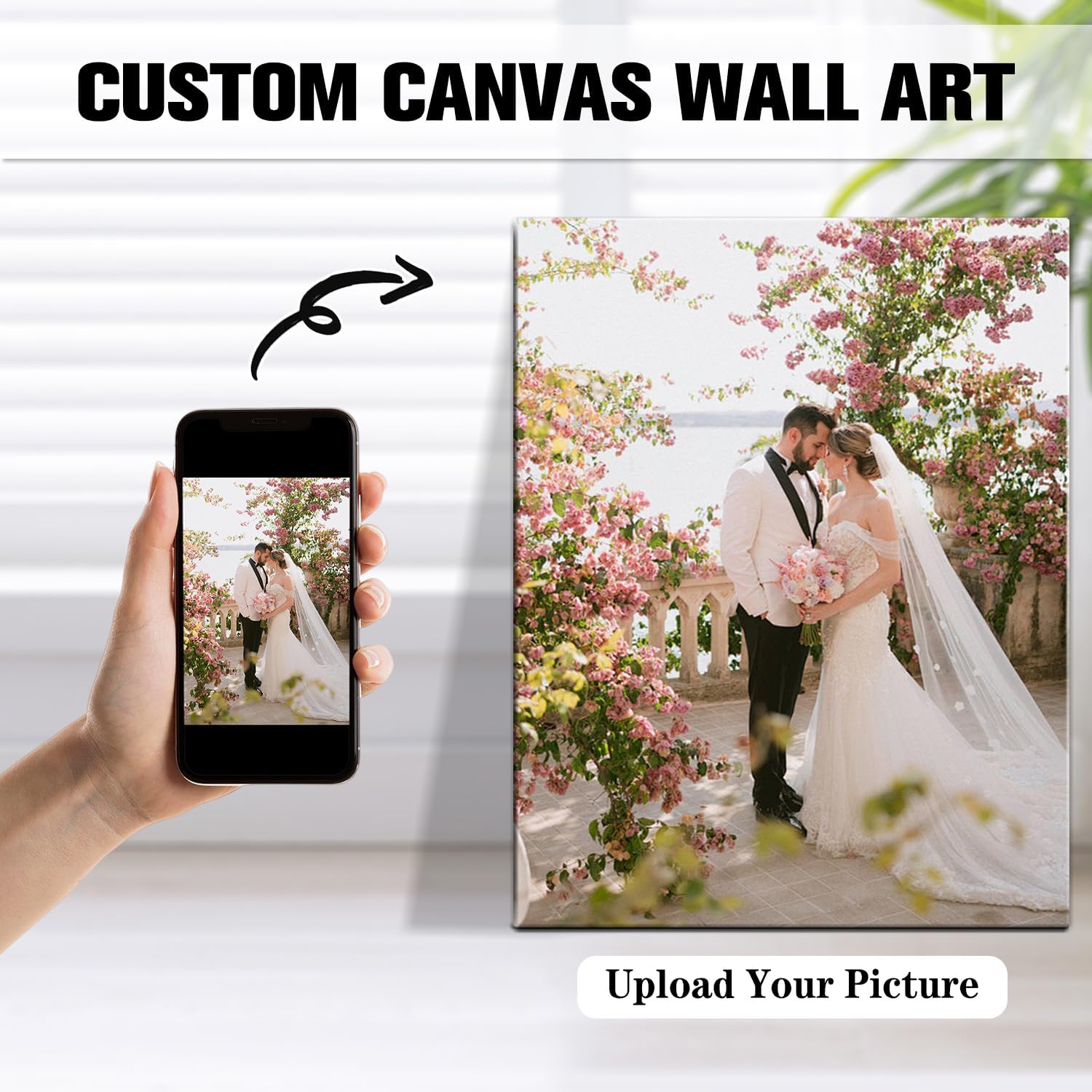 karani Custom Canvas Prints with Your Photos, Personalized Wall Art for Home Decor, Unique Personalized Gifts for Wedding, Birthday, Family & Friends, Ready to Hang Canvas Prints 12x16