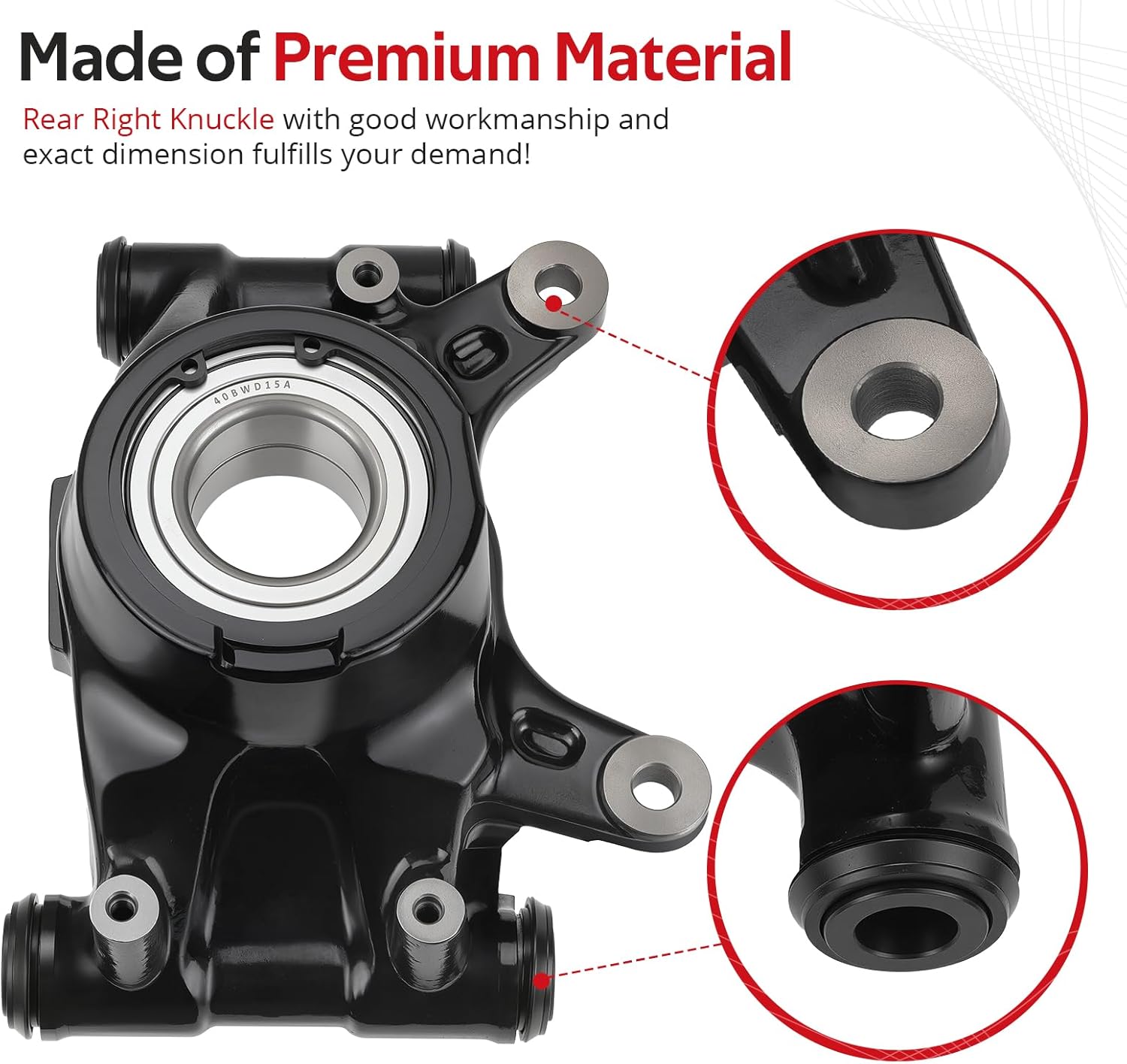 JAVIK Rear Right Knuckle Kit Fit for Honda P-ioneer 1000 SXS1000M3 SXS1000M5 SXS1000M6 2016-2024,O.E.M#52210-HL4-A00