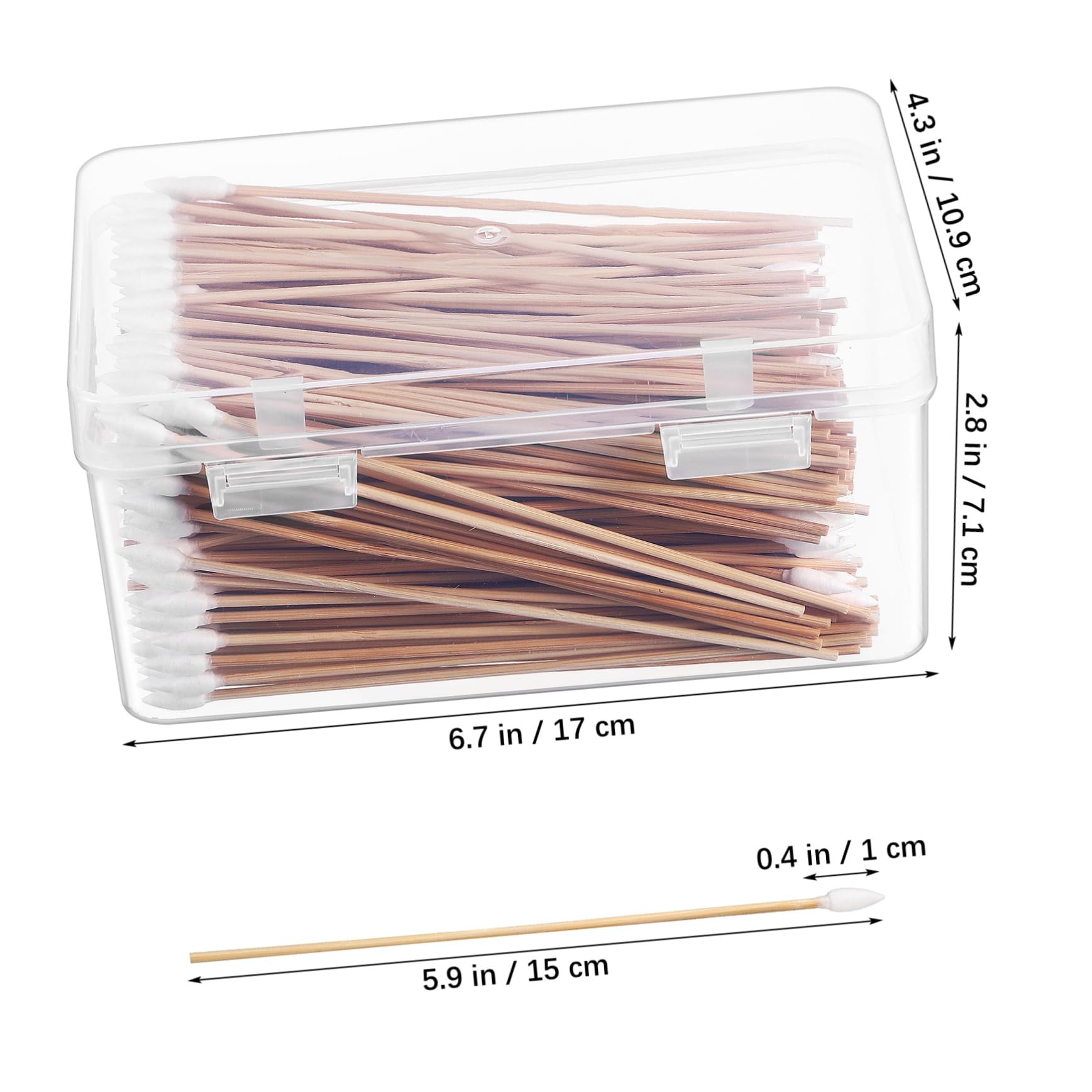 VALICLUD 5 Sätze Präzisionsbaumwäsche Tupfer Klein Make-up-tupfer Ohr Wattestäbchen Reiniger Individuell Sauber Nabelabstriche Wattestäbchen Mit Spitze Baumwolle Khaki 500 Stück * 5