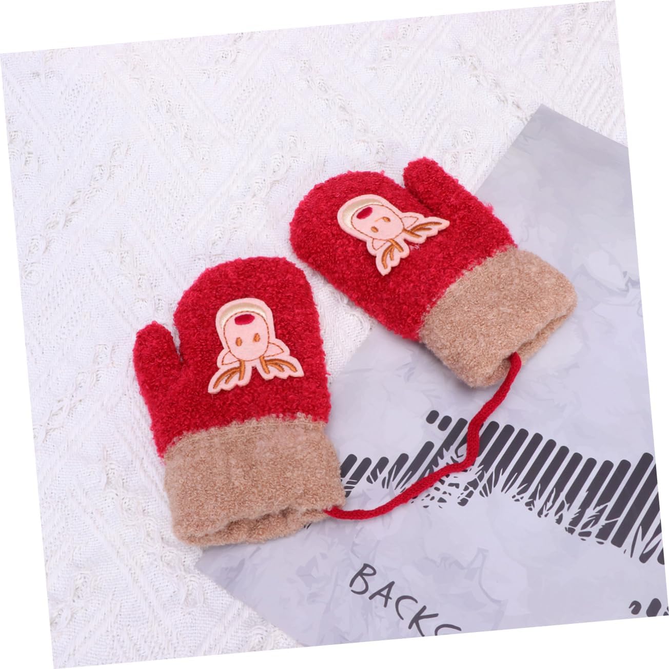 Warm Gloves for Kids Christmas Mitten Elk Design Full Coverage Hand Protection for Girls