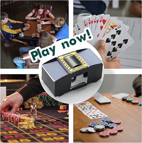 Miniatura 4 de NOLIE Barajador automático de cartas de juego, Texas Hold'em, Poker, juegos de cartas caseras, blackjack, máquina de barajar de póquer eléctrica con