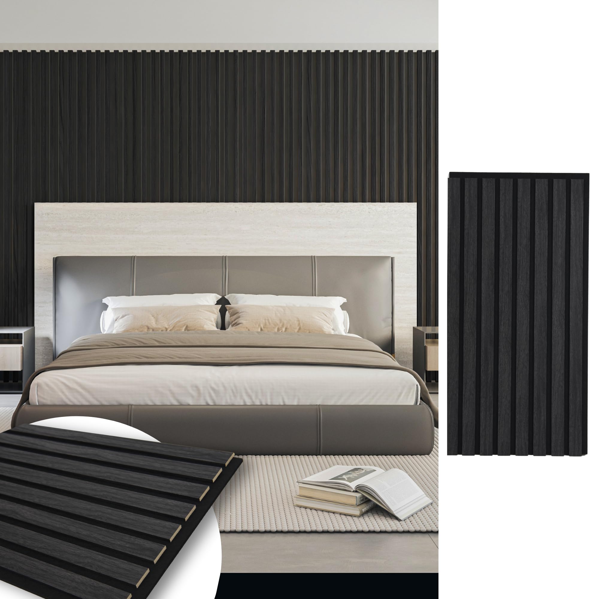 Art3d 20-Pack 12" x 24" Soundproof Wood Slat Panels, 40 sq.ft Acoustic Wall Panels, 3D Wall Panels with Wood Slat Design, Decorative Wood Wall Panel for Accent Walls-Grey Oak
