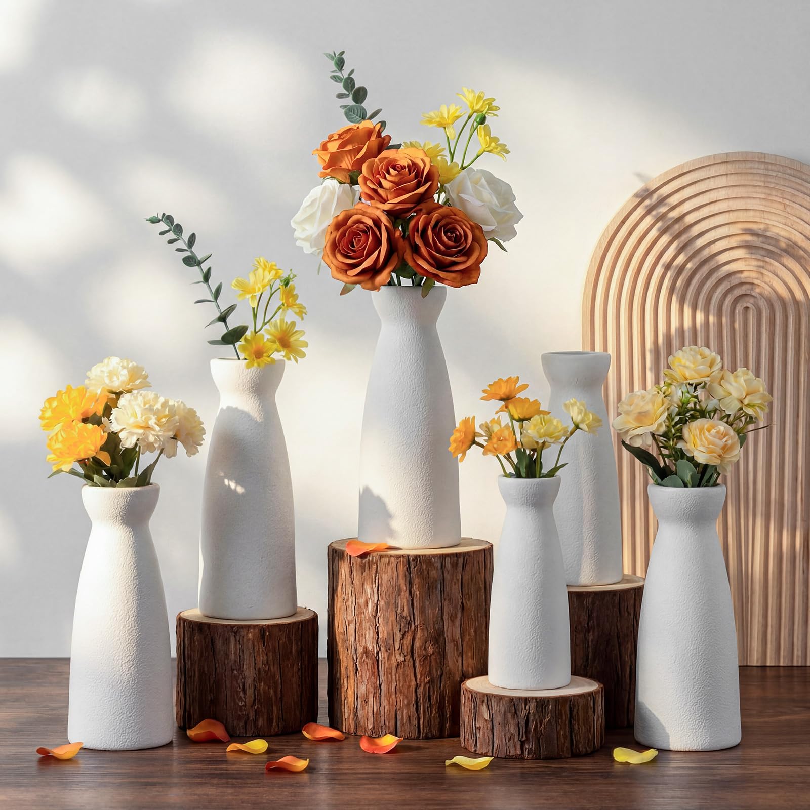 Photo 1 of LemonRoad 12pk White Flower Bud Vases, 8.9" Bulk Floral Vase
