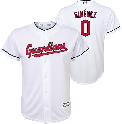 アイドル IVE CREST CROP BASEBALL JERSEY WHITE M Andres Gimenez Cleveland Guardians MLB Kids Youth 8-20 White Home