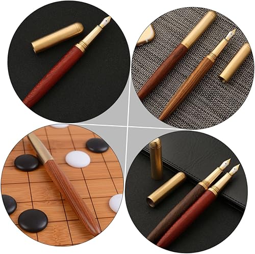 Miniatura 5 de Operitacx Bolígrafo de fibra de vidrio, bolígrafo de madera hecho a mano, bolígrafo de caligrafía, bolígrafos de práctica de caligrafía, bolígrafos