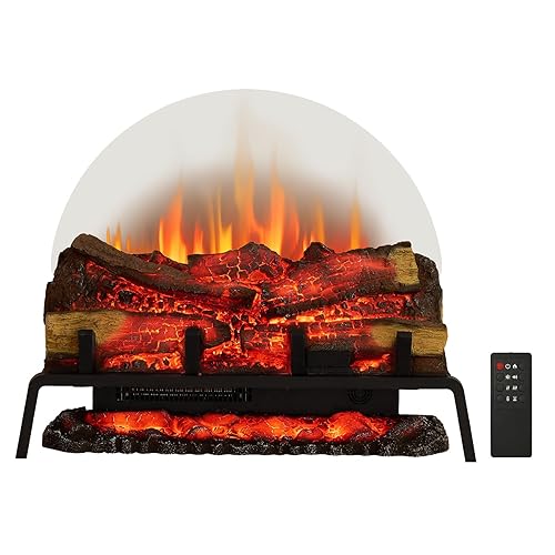 PuraFlame 27" Free Standing Electric Fireplace Log Set Insert, 750W/1500W