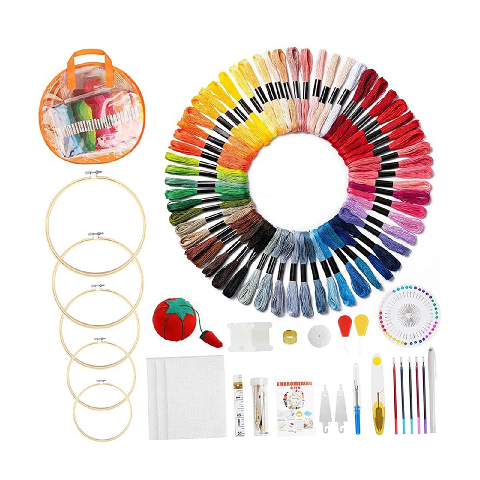 Xjdzineq Yarn and Embroidery Flosses Set Features Hoop Knitting Needle for Comfortable Creation Handcraft Tool