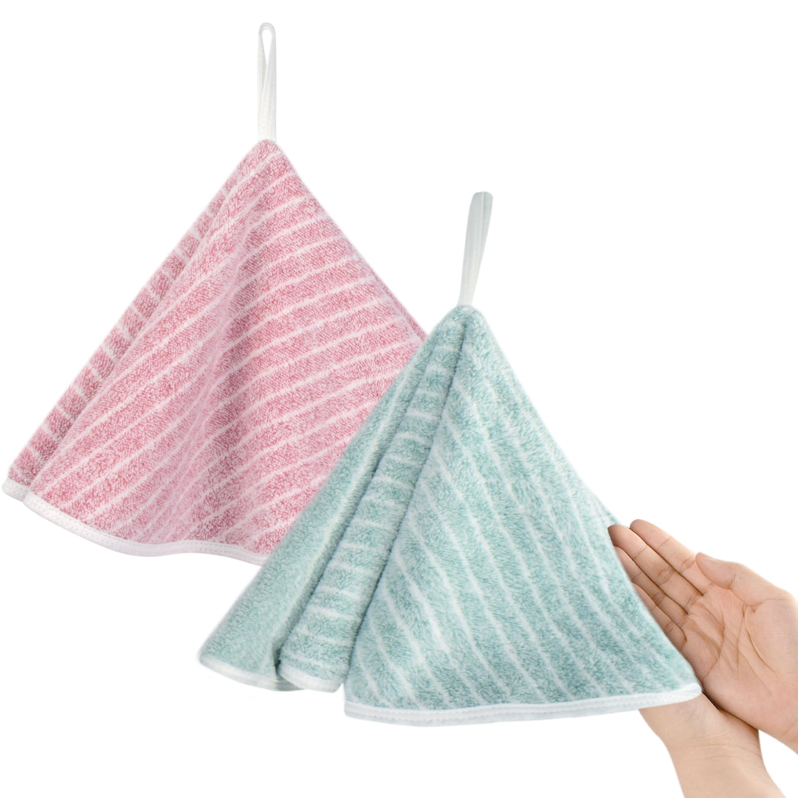 VIVOTE 2 Pack Kitchen Hand Towel with Loop