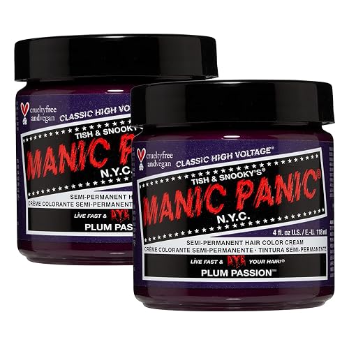 MANIC PANIC Plum Passion Haarfarbe, klassische Hochspannung, semi-permanente Haarfarbe, violetter