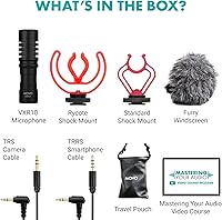 Vista 3 de Movo VXR10 Universal Shotgun Mic for Camera - Camera Microphone for DSLR, iPhone and Android Smartphones - Compatible with Canon EOS, Nikon, and