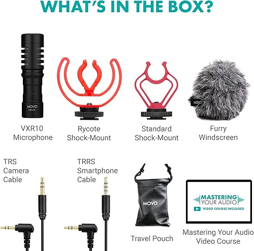 Miniatura 3 de Movo VXR10 Universal Shotgun Mic for Camera - Camera Microphone for DSLR, iPhone and Android Smartphones - Compatible with Canon EOS, Nikon, and
