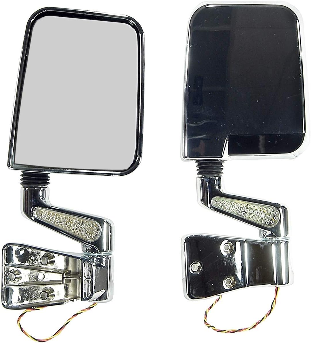 Rugged Ridge | Door Mirror Kit, LED Turn Signals, Chrome | 11016.01 | Fits 1987-2002 Jeep Wrangler YJ/TJ