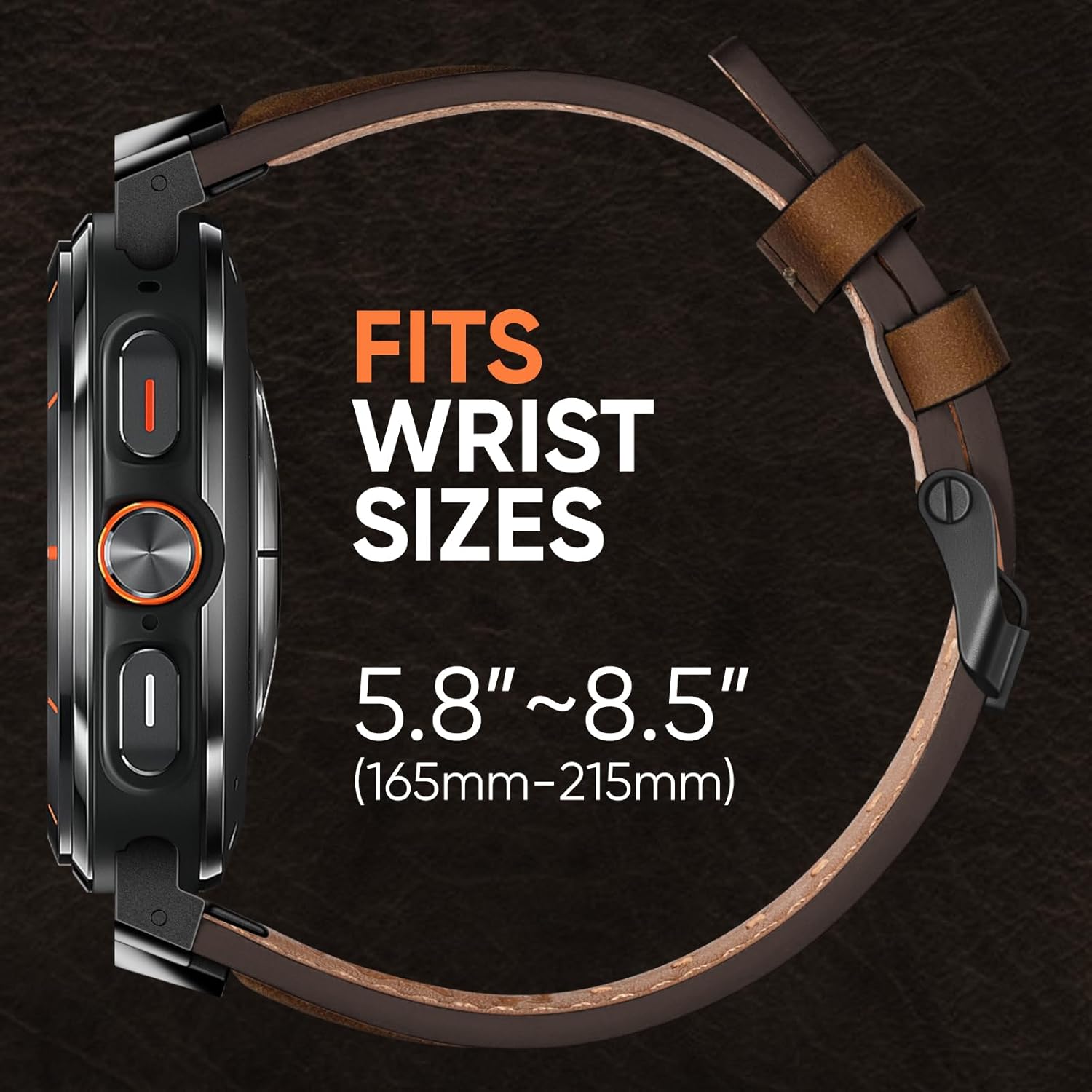 Suitisbest Genuine Leather Band Compatible with Samsung Galaxy Watch Ultra Bands 47mm for 2025 2024, No Gap Designer Rugged Strap with Metal Connectors for Men, Ideal Birthday Gift for Him